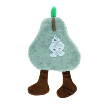 Soft green flannel face cloth in a pear shape, designed for gentle facial cleansing.