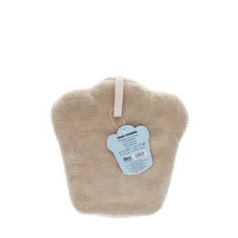 Soft flannel face cloth in a cupcake shape, designed for gentle facial cleansing.