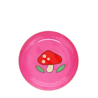 Pink trinket dish with mushroom design