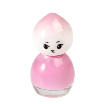 doll‑shaped nail polish bottles with cartoon faces in pink