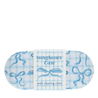 Blue bow patterned sunglasses case