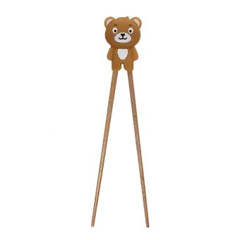 Bear training chopsticks with character topper
