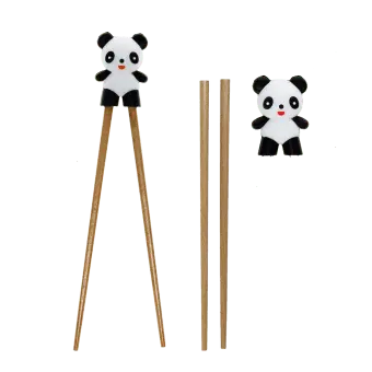Panda training chopsticks with removeable character topper 