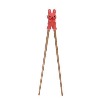 Rabbit training chopsticks with character topper.