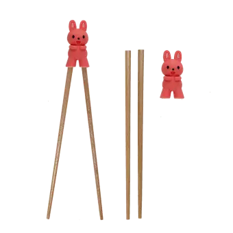 Rabbit training chopsticks with removable character topper .