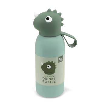 Dinosaur drinks bottle with character lid and carry loop.