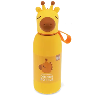 Giraffe drinks bottle with character lid and carry loop.