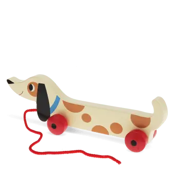 Wooden pull toy - Charlie the Sausage Dog