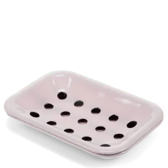Two-part enamel soap dish - Pink