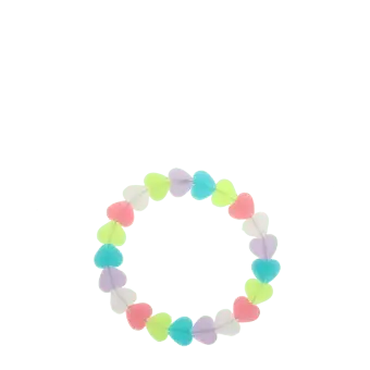 Glow-in-the-dark pastel heart bead bracelet