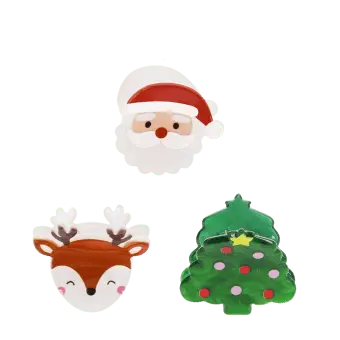 Set of Christmas mini hair claw clip.