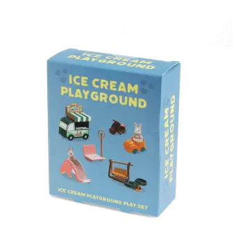 Ice Cream Playground play set retail box featuring toy playground and ice cream van illustrations.