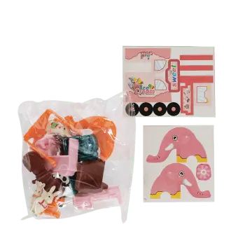 Ice Cream Playground playset parts in packaging with sticker sheets, bunny figures and accessories.