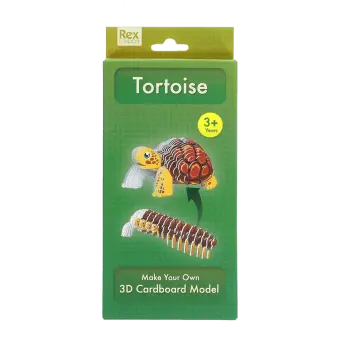 Make Your Own Tortoise 3D cardboard model kit in retail box.