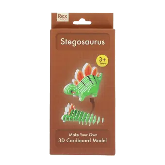 Make Your Own Stegosaurus 3D cardboard model kit in retail box.