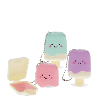 Ice lolly lip gloss keyrings in pink, green and purple