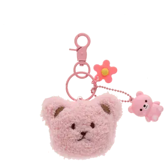 Plush bag charm with lip gross teddy bear