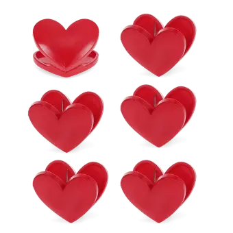Set of six heart-shaped bag clips 