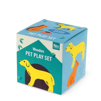 Wooden pet play set box 