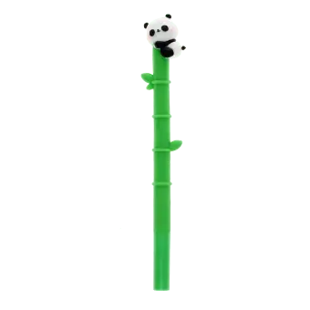 Panda pen with bamboo-shaped green barrel and 3D panda topper