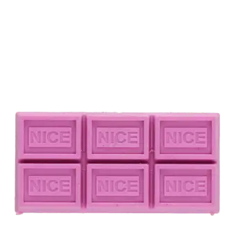 Pink chocolate bar eraser with six segmented squares