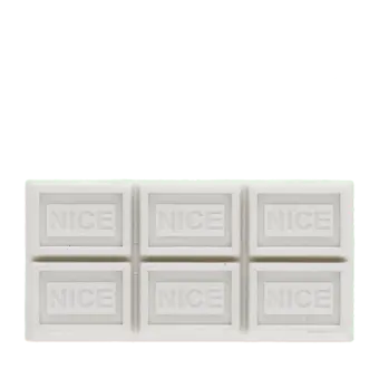 White chocolate bar eraser with six segmented squares