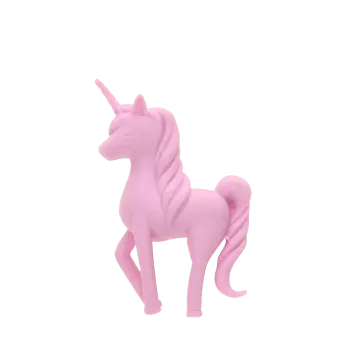 Pink unicorn-shaped eraser tail and raised unicorn horn.