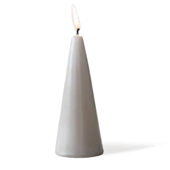 Cone candle (15cm) - Light grey