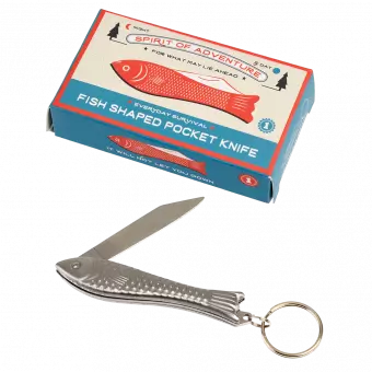Fish Shaped Pocket Knife & Keyring