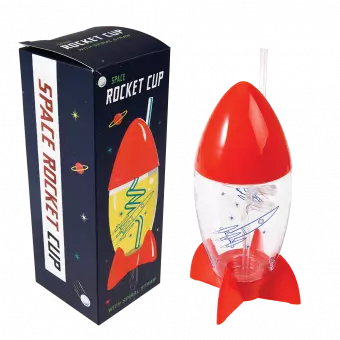 Space Age Rocket Cup And Straw