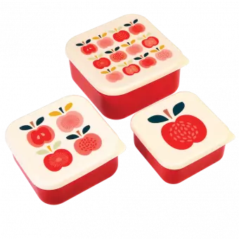 Vintage Apple Snack Boxes (set Of 3)