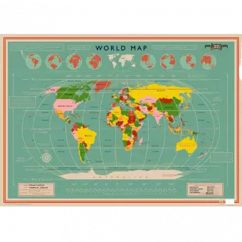 World Map Wrapping Paper (5 Sheets)