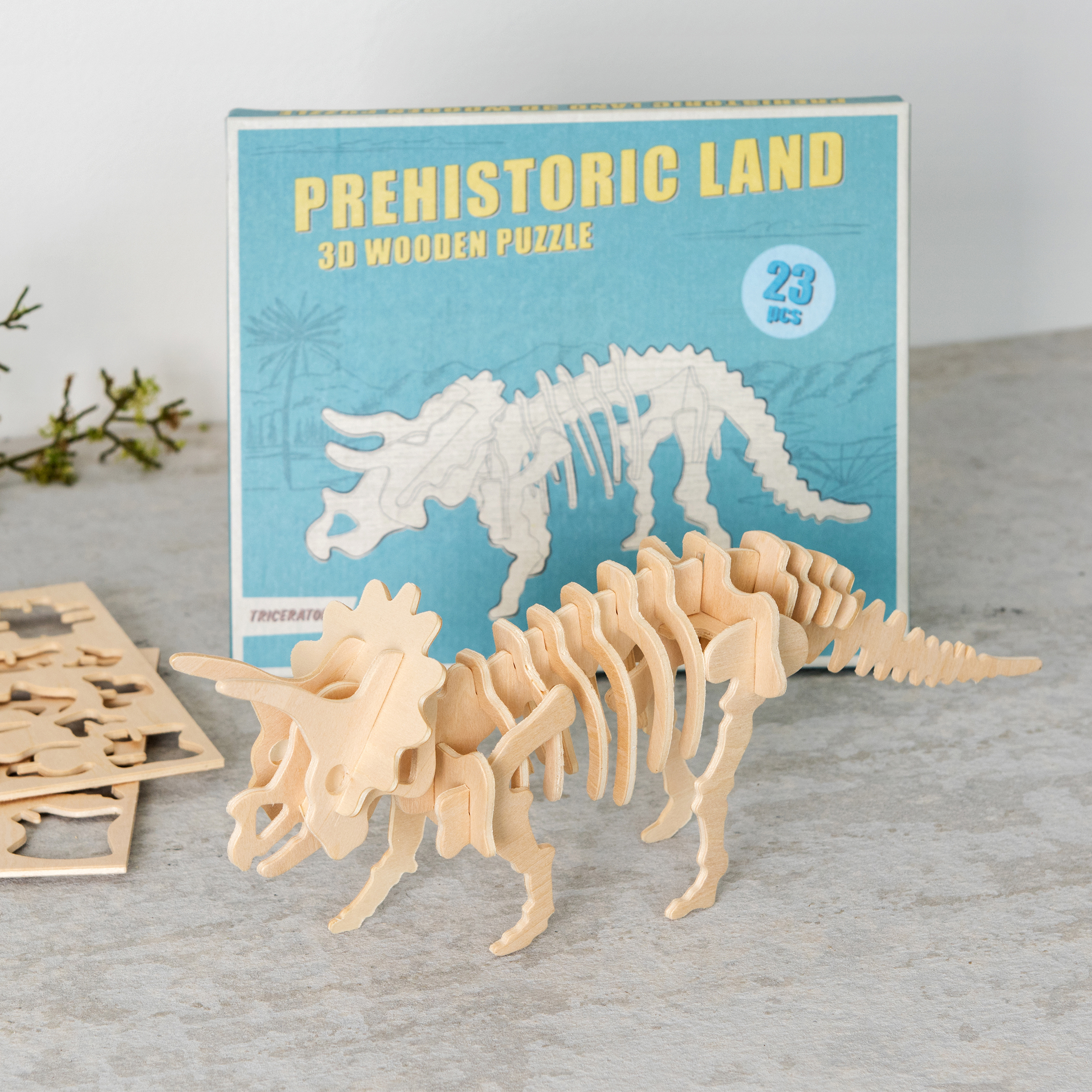 3D wooden puzzle - Triceratops | Rex London