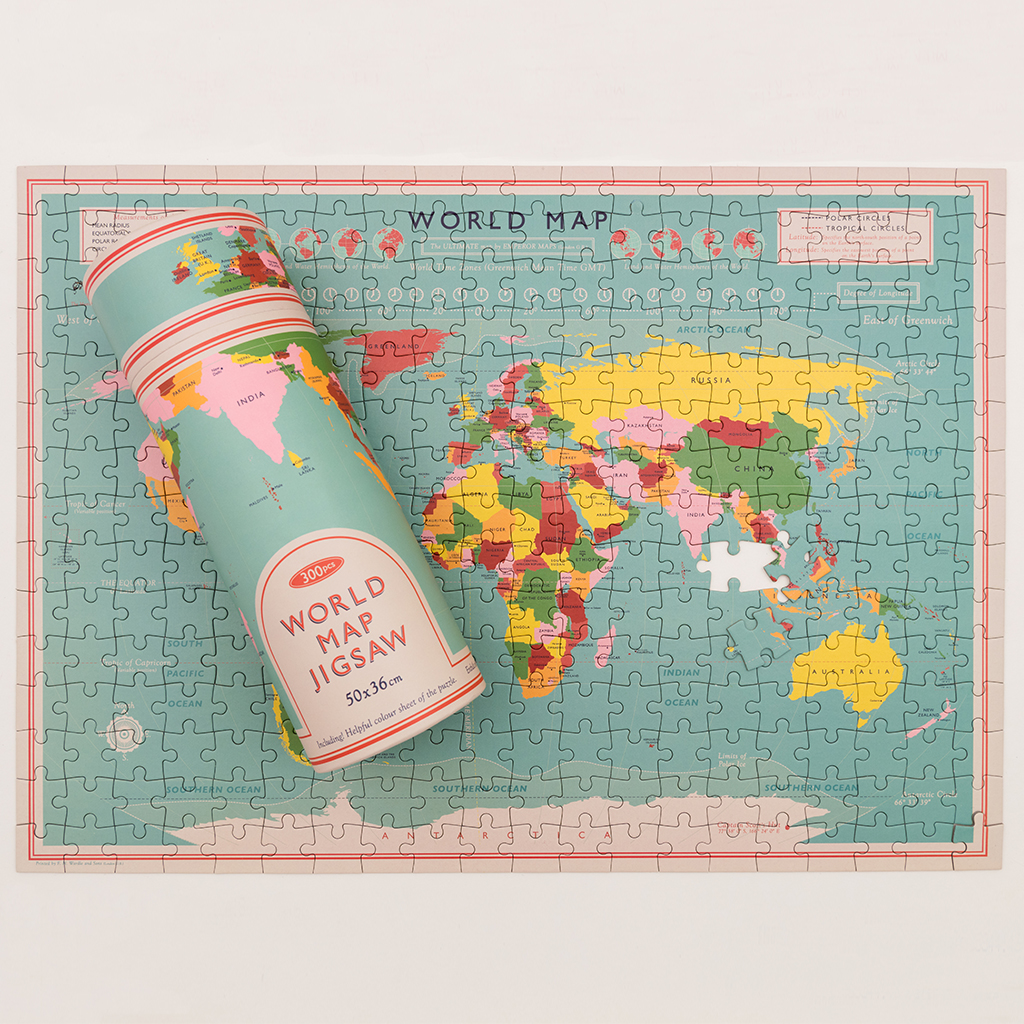 Jigsaw puzzle in a tube (300 piece) - World Map | Rex London