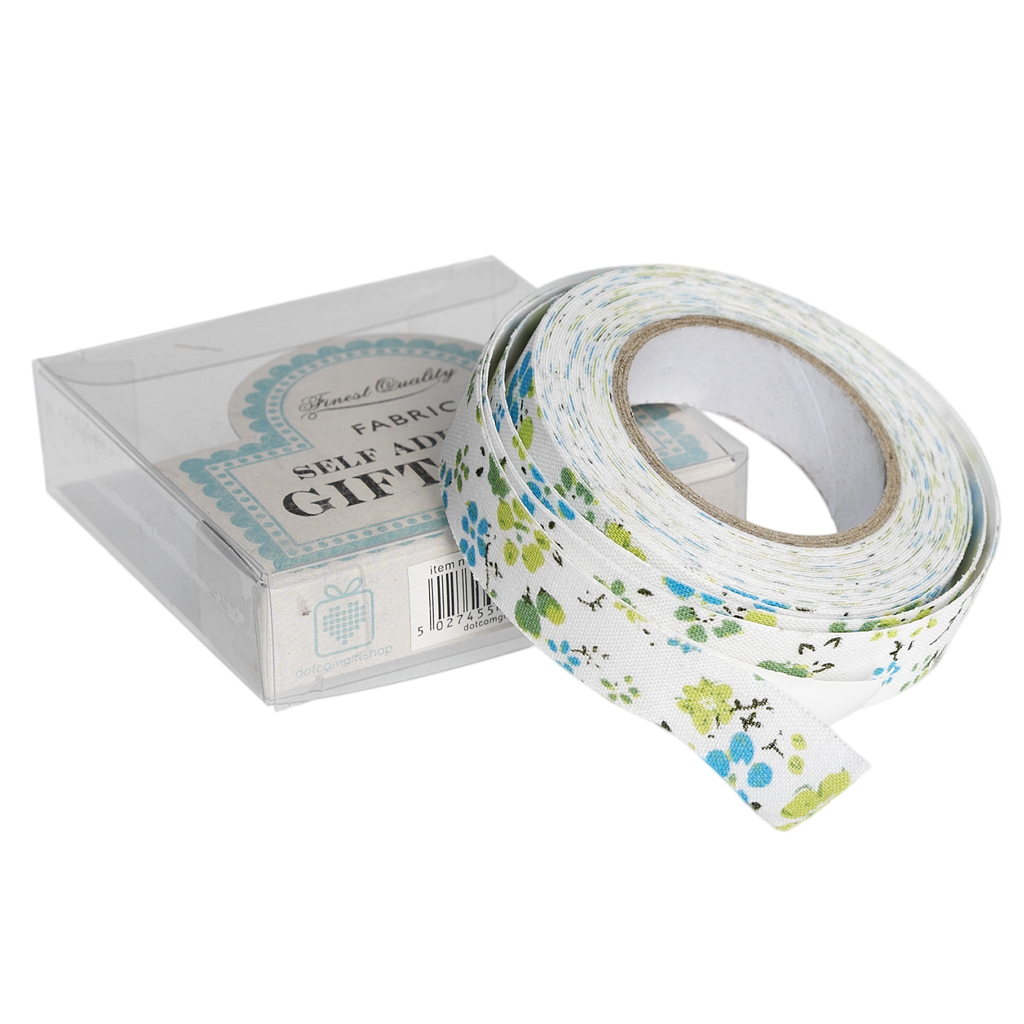 Blue Floral Fabric Sticky Gift Tape Rex London dotcomgiftshop 
