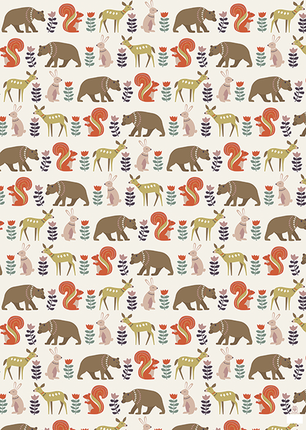 Folkart Animals Wrapping Paper (5 Sheets) Rex London