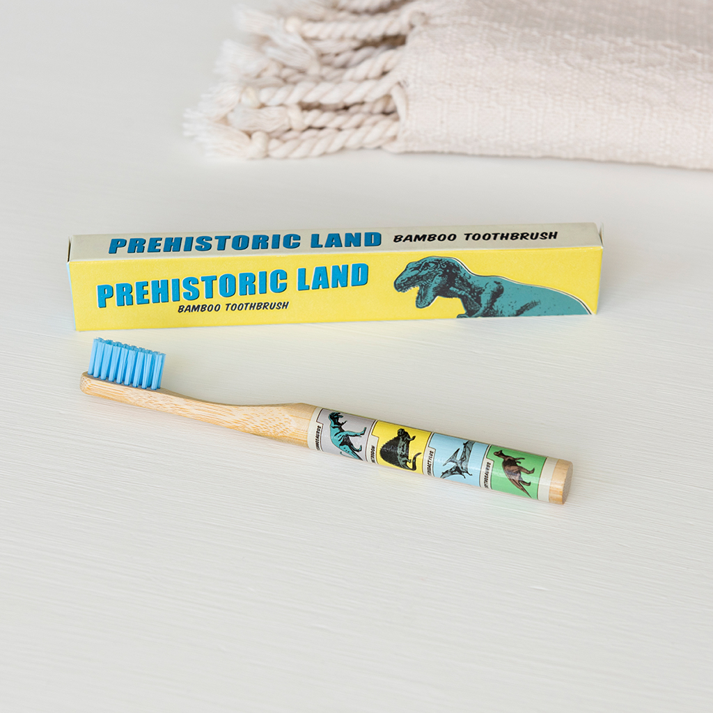 Prehistoric Land Bamboo Toothbrush Rex London