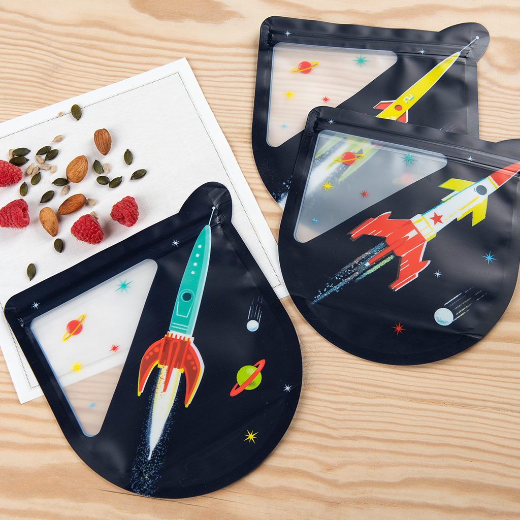 Rex London SPACE AGE REUSABLE SNACK BAGS SET OF 3