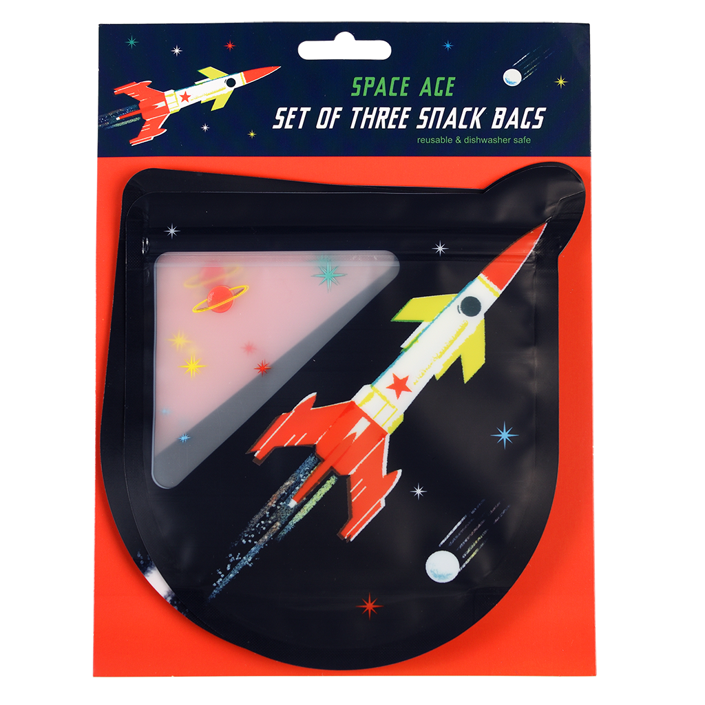 Rex London SPACE AGE REUSABLE SNACK BAGS SET OF 3