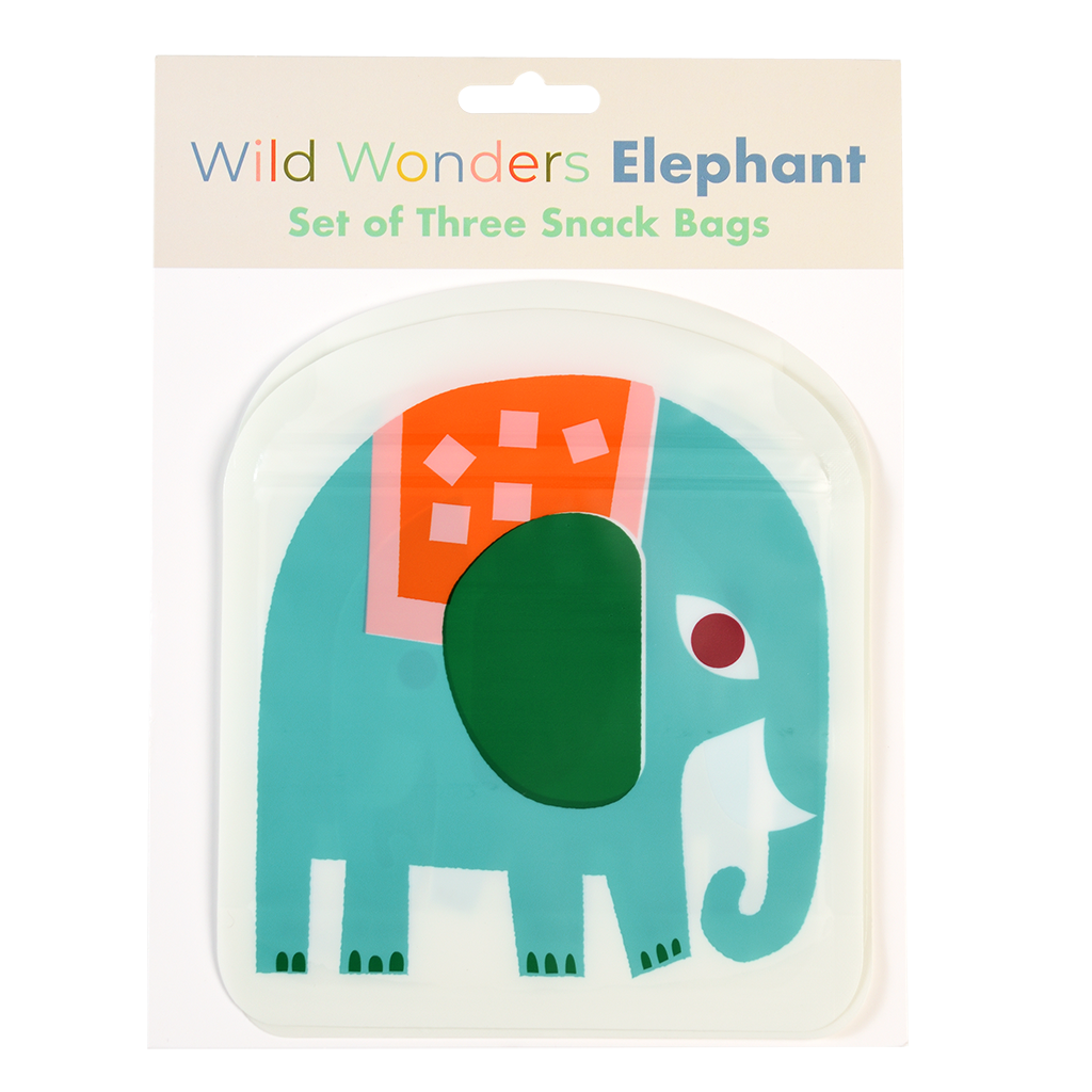 Elephant Snack Bags (set Of 3) Rex London