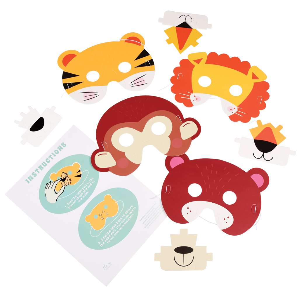 3d Animal Masks (set Of 4) Rex London