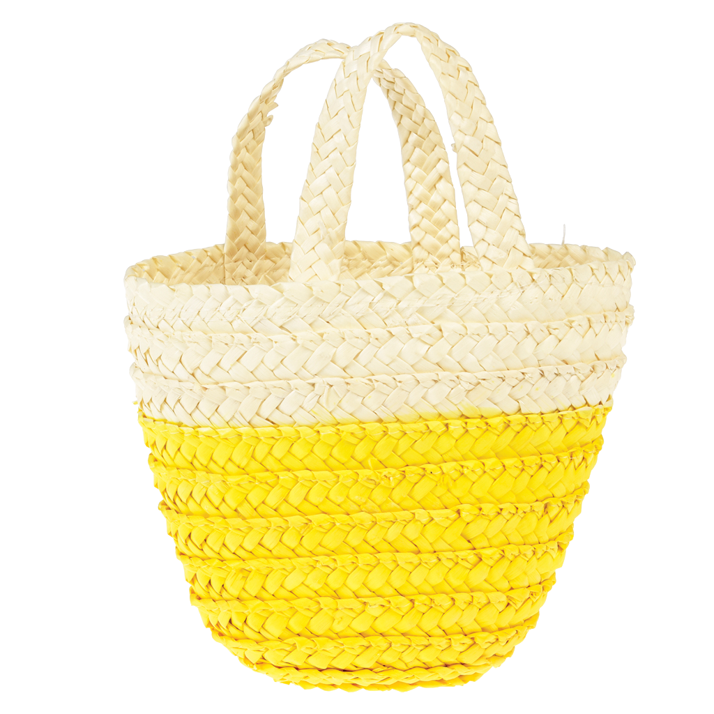 Yellow Woven Flower Basket | Rex London