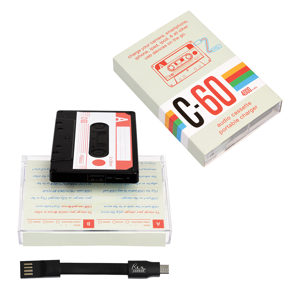 Cassette Tape Portable Usb Charger Rex London