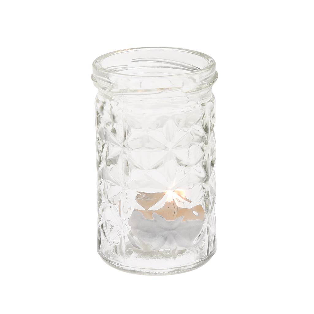 Clear Glass Tealight Holder Rex London