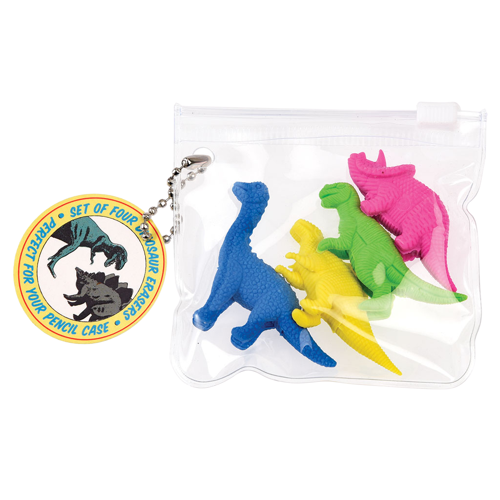 Dinosaur Erasers (set Of 4) Rex London
