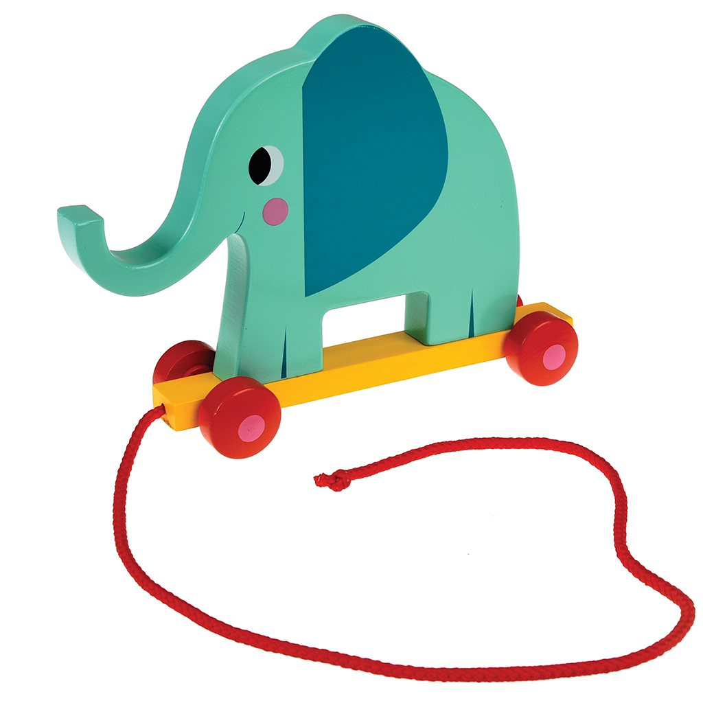 Elvis The Elephant Wooden Pull Toy | Rex London ...
