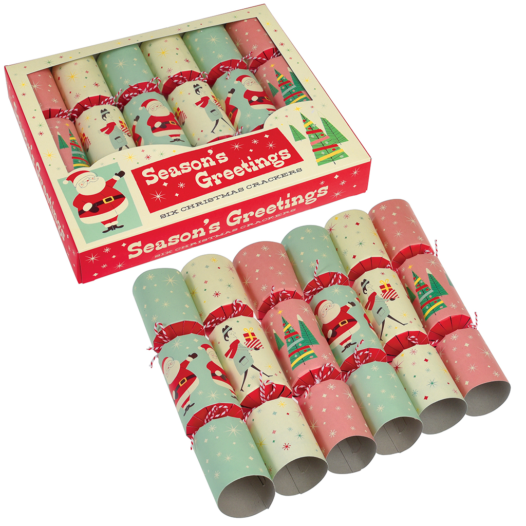 Set Of 6 Festive Family Christmas Table Crackers | Rex London (dotcomgiftshop)