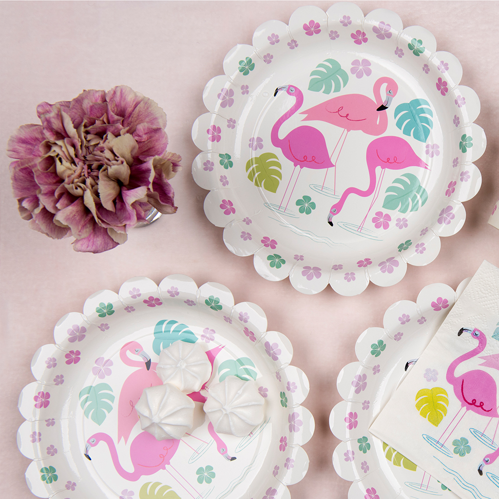 Flamingo Bay Paper Plates (pack Of 8) | Rex London (dotcomgiftshop)