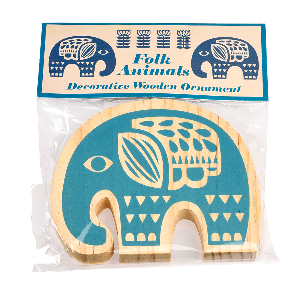 Wooden Elephant Ornament Rex London