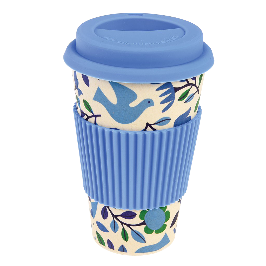 Folk Doves Bamboo Travel Mug Rex London